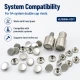 Çift Kapaklı Perçin Montaj Aparatı – 12 mm Kapak Çaplı KLP00R54-11CFT, çelik gövdeli, çanta, deri, kemer ve tekstil