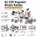 61 Çift Kapaklı Rivet 15 mm Kapak / 12 mm Alt Kapak Perçin Montaj Aparatı – Çakma Kalıbı KLP00R61CFT