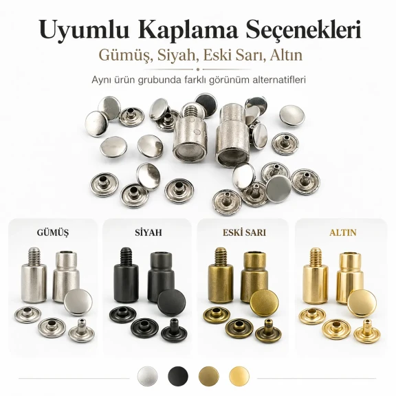 61 Çift Kapaklı Rivet 15 mm Kapak / 12 mm Alt Kapak Perçin Montaj Aparatı – Çakma Kalıbı