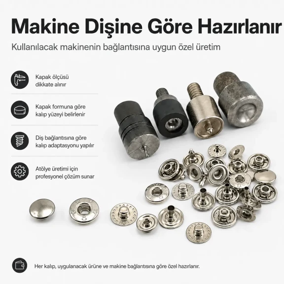 VT2 Çıtçıt Montaj Kalıbı - Cüzdan Çıtçıtı Çakma Kalıbı KLP054VT2, cüzdan ve çanta montajı için yüksek kaliteli metal yapıda