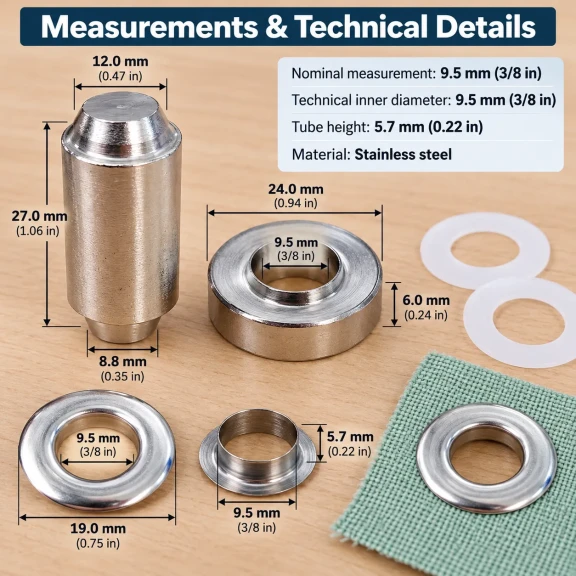 9.5 mm 24 No Paslanmaz Kuşgözü Elde Vurmalı Delme ve Çakma Aparatı KLP2IN1-24