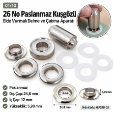 12 mm (0.47 in) Stainless Steel Eyelet Hand Punch and Setting Tool KLP2IN1-26