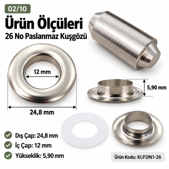 12 mm 26 No Paslanmaz Kuşgözü Elde Vurmalı Delme ve Çakma Aparatı KLP2IN1-26 12 mm 26 No Paslanmaz Kuşgözü Elde Vurmalı Delme ve Çakma Aparatı KLP2IN1-26