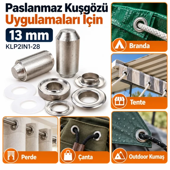 13 mm (0.51 in) Stainless Steel Eyelet Hand Punch and Setting Tool KLP2IN1-28