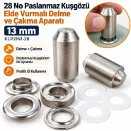 28 No Paslanmaz Kuşgözü Elde Vurmalı Delme ve Çakma Aparatı – 13 mm KLP2IN1-28