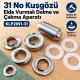 No 31 paslanmaz kuşgözü elde vurmalı delme ve montaj aparatı