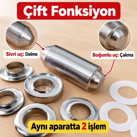 No 31 paslanmaz kuşgözü elde vurmalı delme ve montaj aparatı