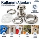 40 mm 66 No Paslanmaz Kuşgözü Elde Vurmalı Delme ve Çakma Aparatı KLP2IN1-66