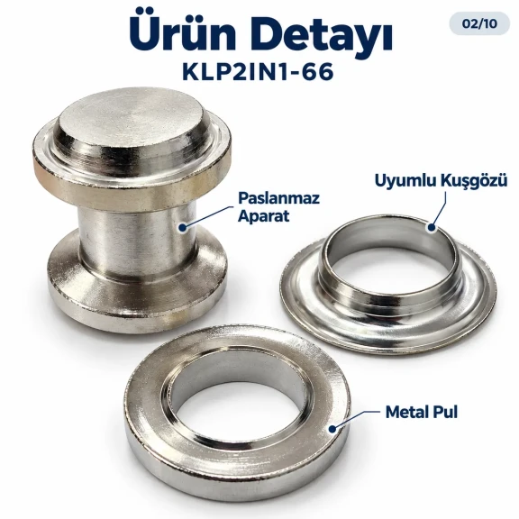 40 mm 66 No Paslanmaz Kuşgözü Elde Vurmalı Delme ve Çakma Aparatı KLP2IN1-66 40 mm 66 No Paslanmaz Kuşgözü Elde Vurmalı Delme ve Çakma Aparatı KLP2IN1-66