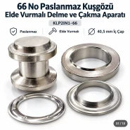 40 mm 66 No Paslanmaz Kuşgözü Elde Vurmalı Delme ve Çakma Aparatı KLP2IN1-66