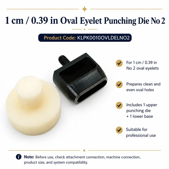 10 mm Oval Eyelet Punching Die for installing 1 cm grommets, made of durable metal, suitable for various materials including