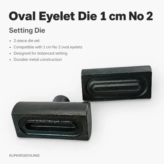 1 cm Oval Eyelet Setting Die for Oval Grommet Installation, high-quality metal punch for textiles, leather, and paper