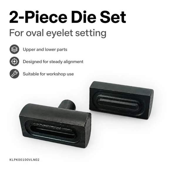 1 cm Oval Eyelet Setting Die for Oval Grommet Installation, high-quality metal punch for textiles, leather, and paper
