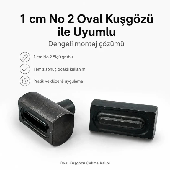 1 cm Oval Eyelet Setting Die for Oval Grommet Installation, high-quality metal punch for textiles, leather, and paper