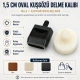1,5 cm No 3 Oval Kuşgözü Delme Kalıbı, yüksek kaliteli metal yapısı ile tekstil, deri ve kağıt malzemelerde kullanıma uygun