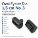 1.5 cm Oval Eyelet Setting Die for Grommet Installation, Metal Construction, Compatible with Various Materials