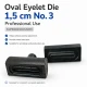 1.5 cm Oval Eyelet Setting Die for Grommet Installation, Metal Construction, Compatible with Various Materials