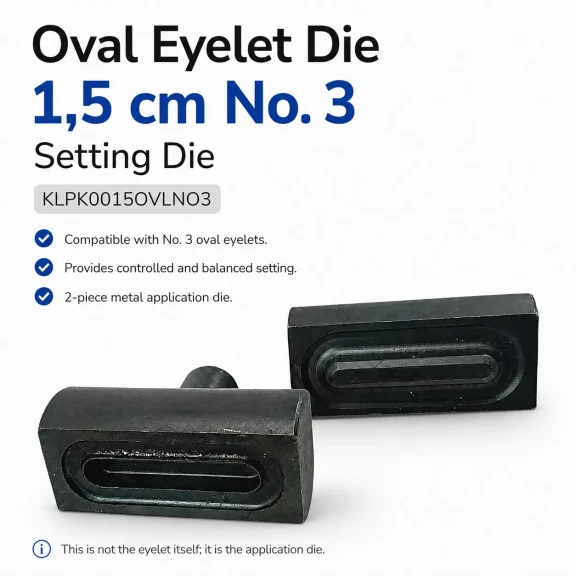 1.5 cm Oval Eyelet Setting Die for Grommet Installation, Metal Construction, Compatible with Various Materials