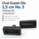 1.5 cm Oval Eyelet Setting Die for Grommet Installation, Metal Construction, Compatible with Various Materials