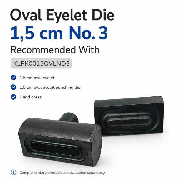 1.5 cm Oval Eyelet Setting Die for Grommet Installation, Metal Construction, Compatible with Various Materials