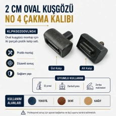 2 cm Oval Kuşgözü Kalıbı No 4 Çakma Kalıbı KLPK0020OVLNO4