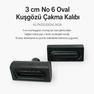 3 cm / 1.18 in Oval Eyelet Setting Die for Oval Grommet Installation KLPK0030OVLNO6