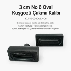 3 cm / 1.18 in Oval Eyelet Setting Die for Oval Grommet Installation KLPK0030OVLNO6