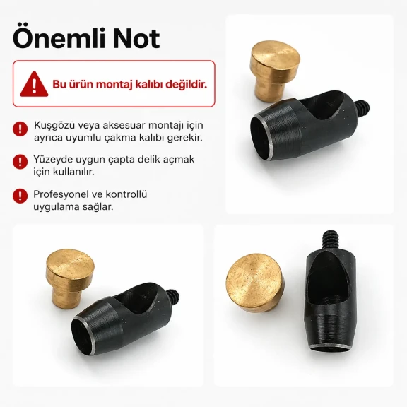 Delici Aparat Padova 15 mm, deri ve kumaş yüzeylerde 14 mm çapında delik açma işlemleri için ideal profesyonel aparat