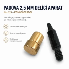 Delici Aparat Padova 2,5 mm No:2,5 – Pim, Alfa Çıtçıt ve Rivet Delikleri İçin Mikro Delici PDV000025DEL
