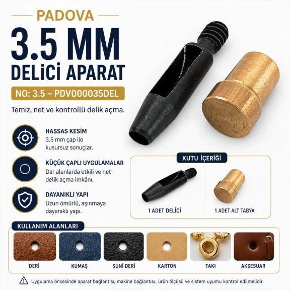 3.5 mm Hole Cutter - Precision Punch Tool for Crafts and Accessories