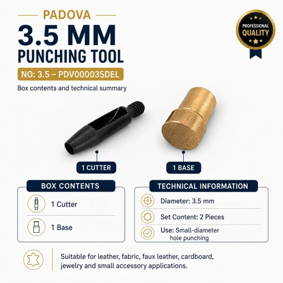 3.5 mm Hole Cutter - Precision Punch Tool for Crafts and Accessories