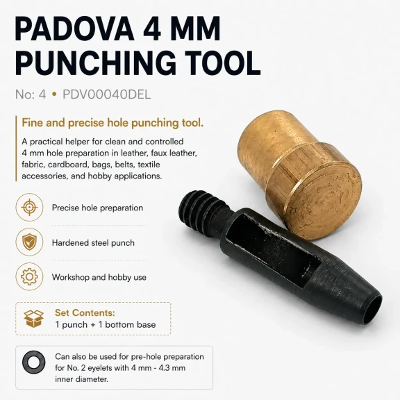 Delici Aparat Padova 4 mm No:4 - İnce ve Hassas Deri-Kumaş Delici