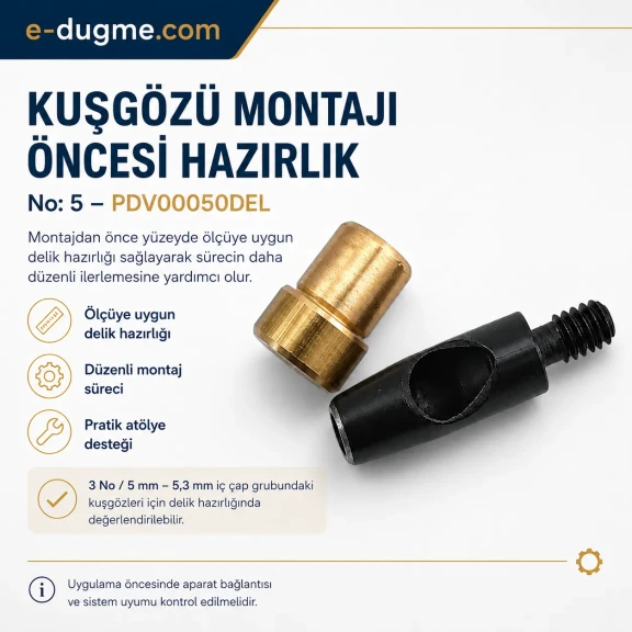 Padova 5 mm delici aparat, deri ve kumaşta net delikler açmak için profesyonel kesici