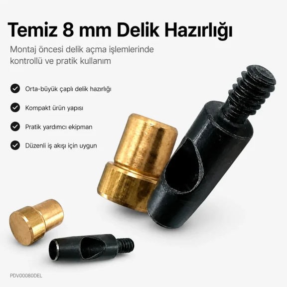 Padova 8 mm delici aparat, çelik uçlu, kumaş ve deri için hassas kesici