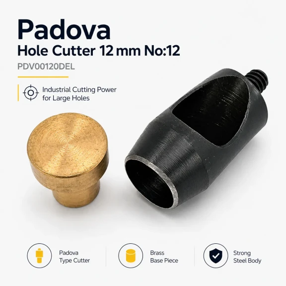 12 mm Hole Cutter for Leather and Heavy Fabrics - High-Capacity Tool