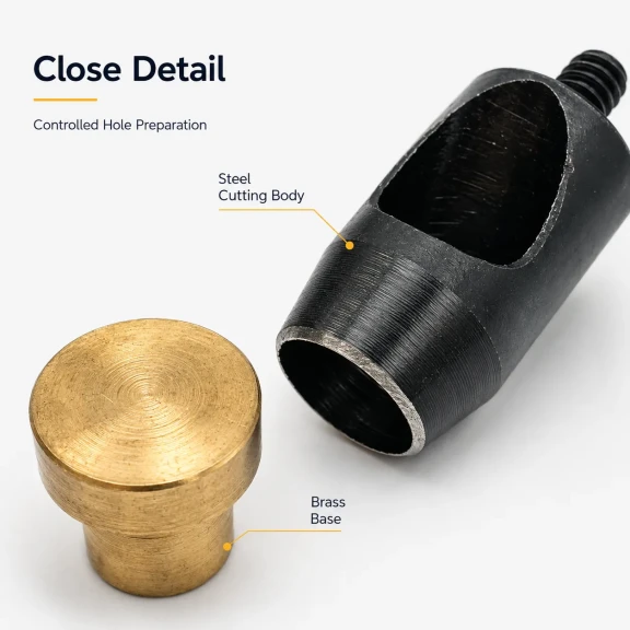 12 mm Hole Cutter for Leather and Heavy Fabrics - High-Capacity Tool
