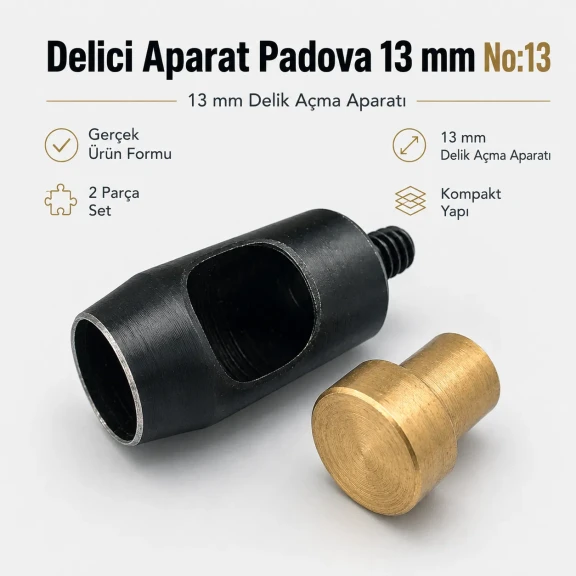 13 mm Hole Cutter for Leather and Fabrics - Durable Hardened Steel Punch