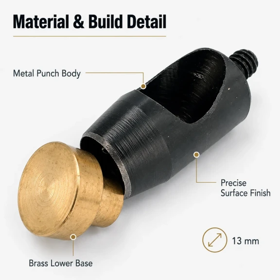 13 mm Hole Cutter for Leather and Fabrics - Durable Hardened Steel Punch