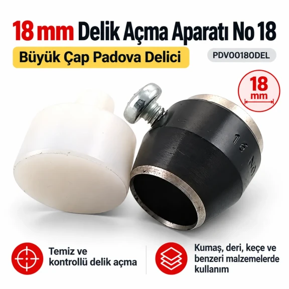 18 mm büyük çap delik açma aparatı PDV00180DEL