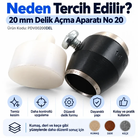 20 mm büyük çap delik açma aparatı PDV00200DEL