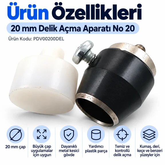 20 mm büyük çap delik açma aparatı PDV00200DEL
