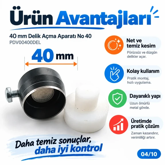 40 mm delik açma aparatı PDV00400DEL