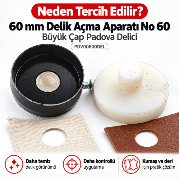 60 mm Dairesel Kesim Aparatı PDV00600DEL 60 mm delik açma aparatı PDV00600DEL
