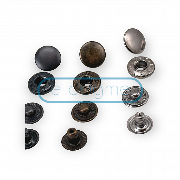 Alfa Çıtçıt Düğme 15 mm Metal Çıtçıt Düğme C0001