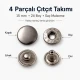 Alfa Çıtçıt Düğme 15 mm Metal Çıtçıt Düğme - 24 Boy Büyük Çıtçıt, tekstil ve aksesuar uygulamaları için ideal kapama çözümü
