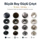 Alfa Çıtçıt Düğme 15 mm Metal Çıtçıt Düğme - 24 Boy Büyük Çıtçıt, tekstil ve aksesuar uygulamaları için ideal kapama çözümü