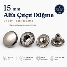 15 mm Alpha Snap Button Metal Snap Fastener – 24 L Large Snap 144 Sets / Pack C0001