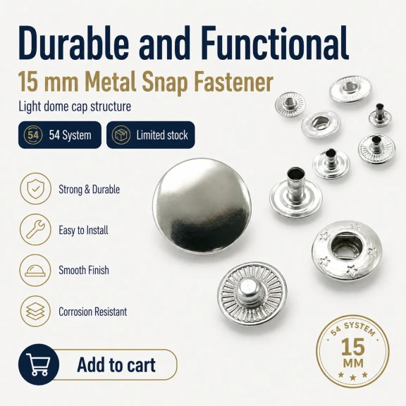 15 mm Snap Fastener Set - 144 pcs