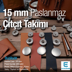 15 mm Çıtçıt Düğme Paslanmaz 54 Sistem C00016P