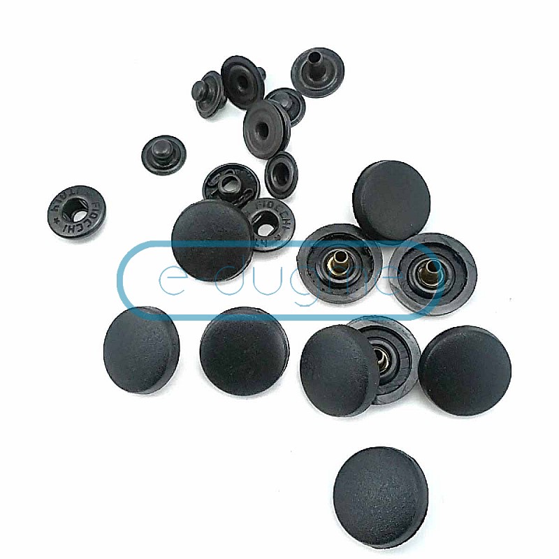▷ Snap Fasteners - Black Plastic Snap Fasteners Button 12 mm 20L